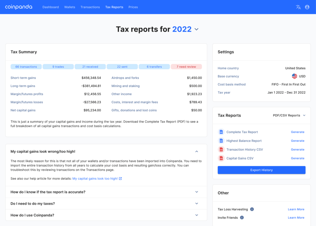 tax reports usa 2022