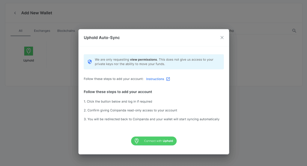 connect with uphold